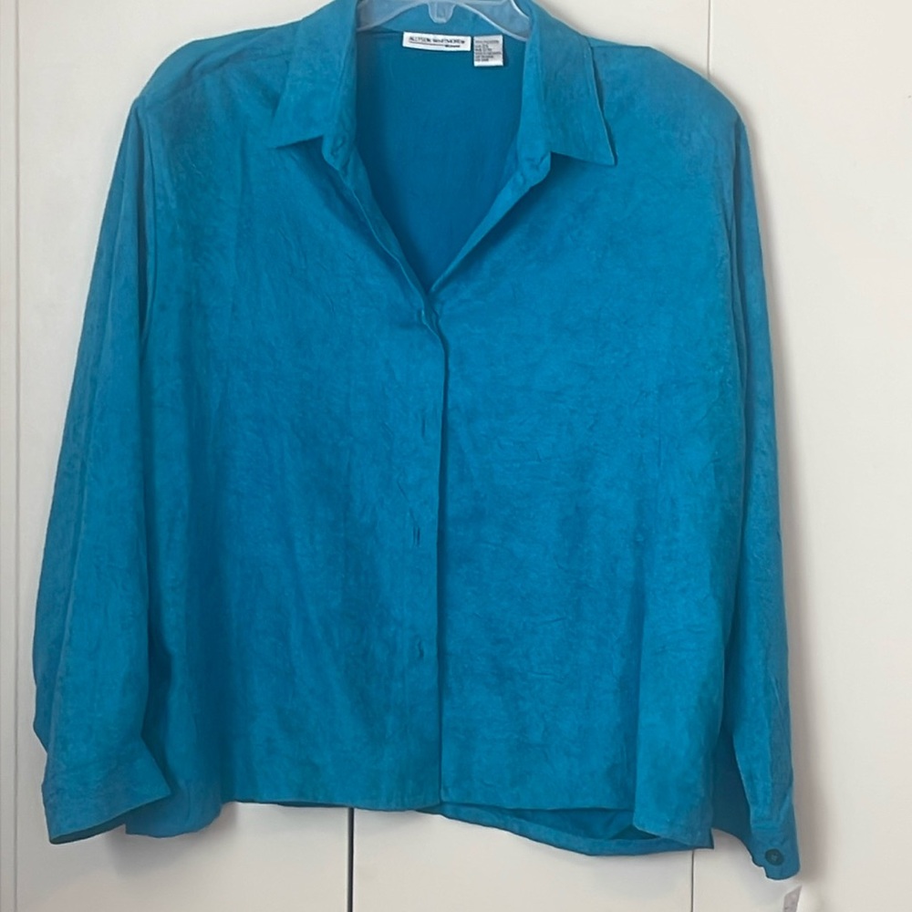Allyson Whitmore NEW teal blouse size 2X